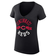 Cincinnati Reds G-III 4Her by Carl Banks Women's Super-Slim Fit Lightweight City Graphic V-Neck T-Shirt Outlet