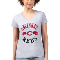 Cincinnati Reds G-III 4Her by Carl Banks Women's Super-Slim Fit Lightweight City Graphic V-Neck T-Shirt Online