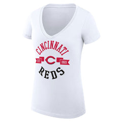 Cincinnati Reds G-III 4Her by Carl Banks Women's Super-Slim Fit Lightweight City Graphic V-Neck T-Shirt Sale