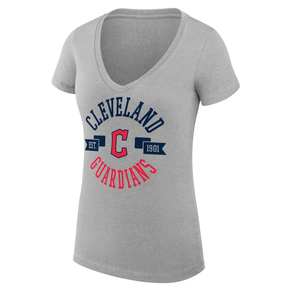 Cleveland Guardians G-III 4Her by Carl Banks Women's Super-Slim Fit Lightweight City Graphic V-Neck T-Shirt Near Me