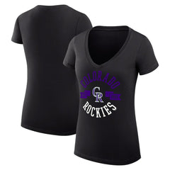 Colorado Rockies G-III 4Her by Carl Banks Women's Super-Slim Fit Lightweight City Graphic V-Neck T-Shirt Discount