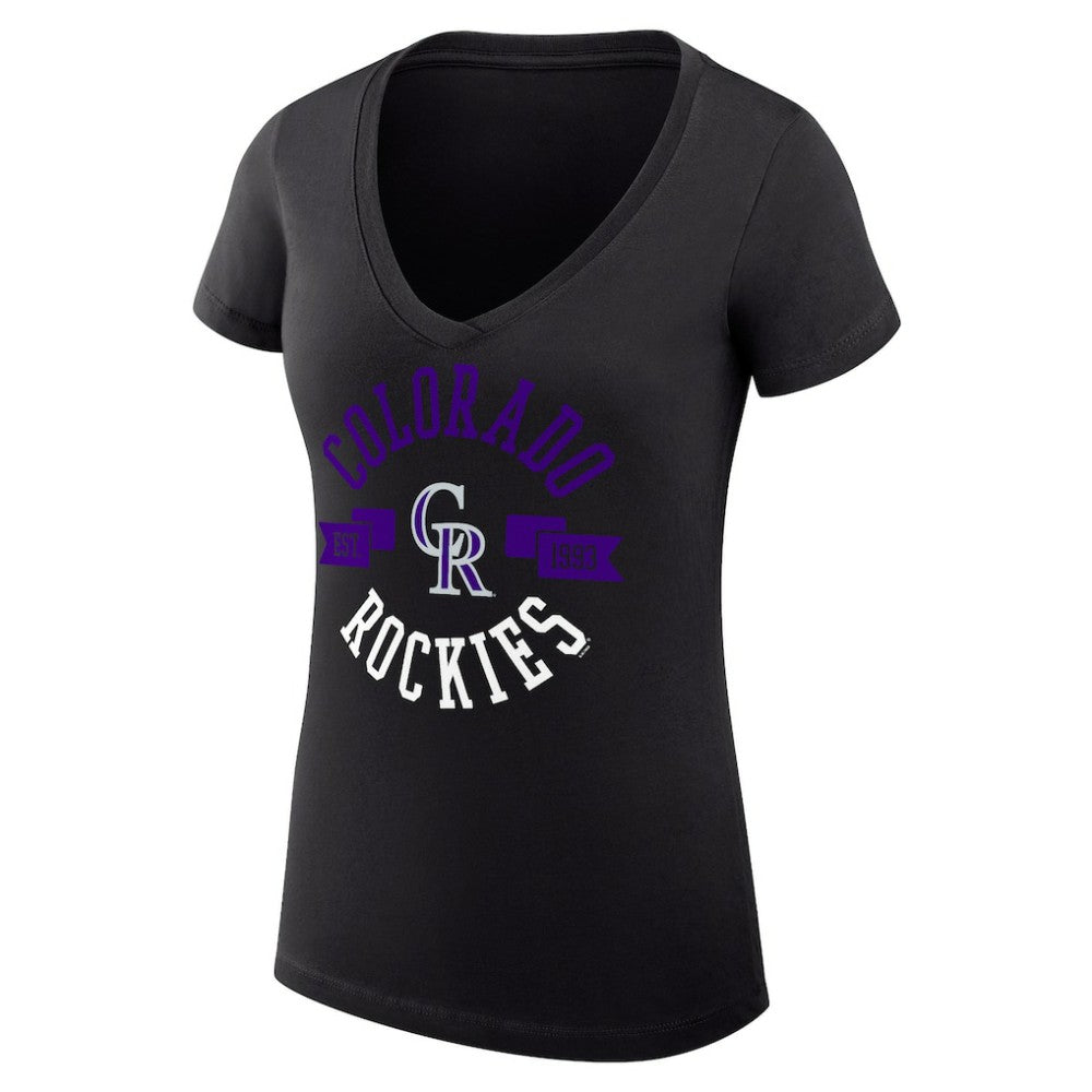 Colorado Rockies G-III 4Her by Carl Banks Women's Super-Slim Fit Lightweight City Graphic V-Neck T-Shirt Discount