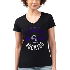 Colorado Rockies G-III 4Her by Carl Banks Women's Super-Slim Fit Lightweight City Graphic V-Neck T-Shirt Discount