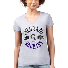 Colorado Rockies G-III 4Her by Carl Banks Women's Super-Slim Fit Lightweight City Graphic V-Neck T-Shirt Outlet
