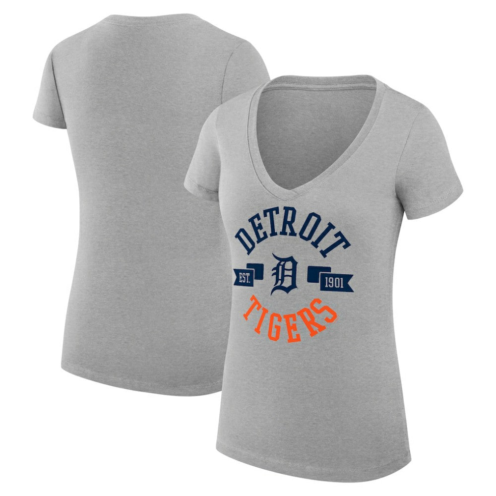 Detroit Tigers G-III 4Her by Carl Banks Women's Super-Slim Fit Lightweight City Graphic V-Neck T-Shirt Discount