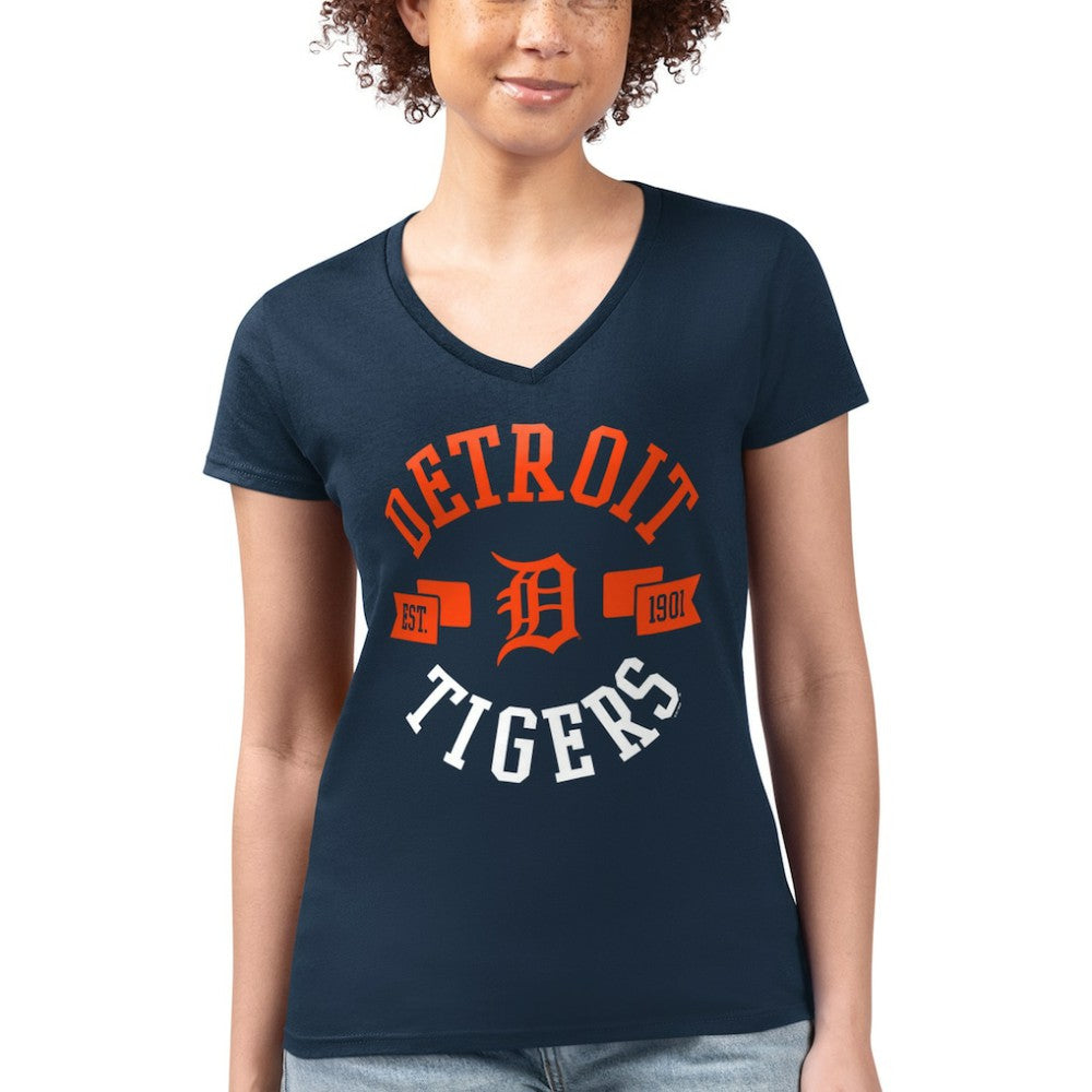Detroit Tigers G-III 4Her by Carl Banks Women's Super-Slim Fit Lightweight City Graphic V-Neck T-Shirt Near Me