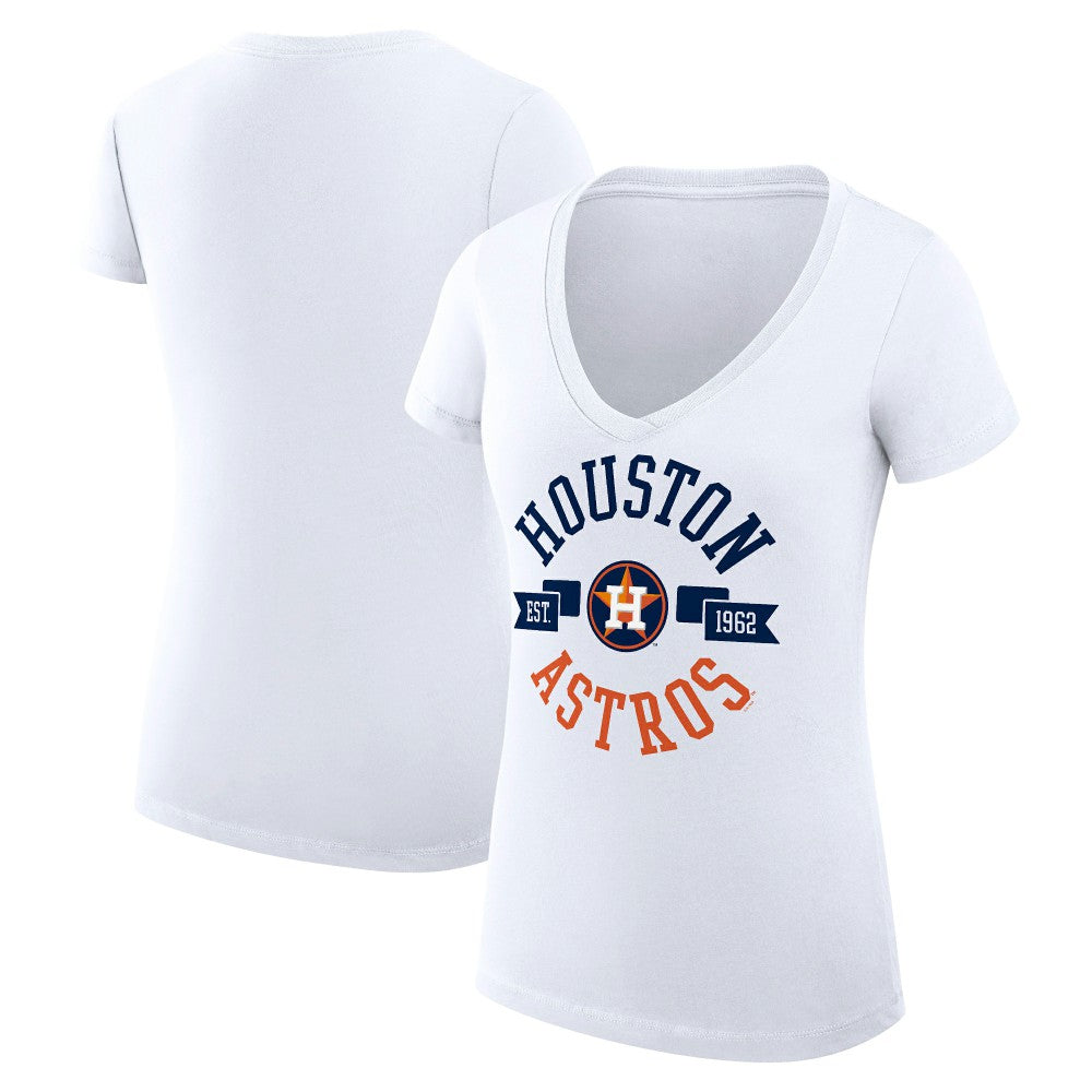 Houston Astros G-III 4Her by Carl Banks Women's Super-Slim Fit Lightweight City Graphic V-Neck T-Shirt Outlet