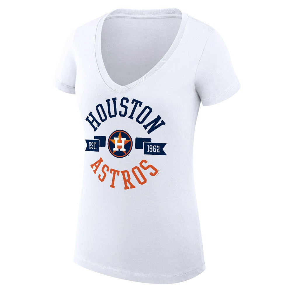 Houston Astros G-III 4Her by Carl Banks Women's Super-Slim Fit Lightweight City Graphic V-Neck T-Shirt Outlet