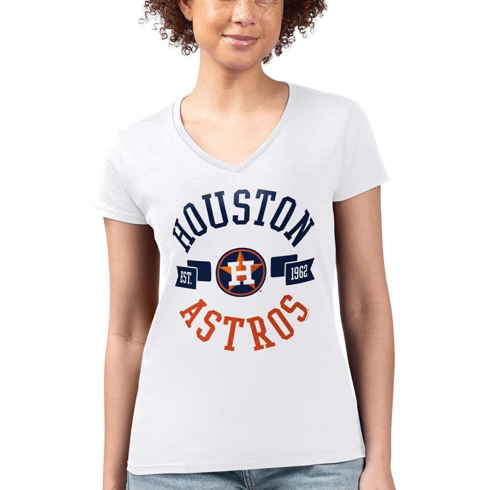 Houston Astros G-III 4Her by Carl Banks Women's Super-Slim Fit Lightweight City Graphic V-Neck T-Shirt Outlet