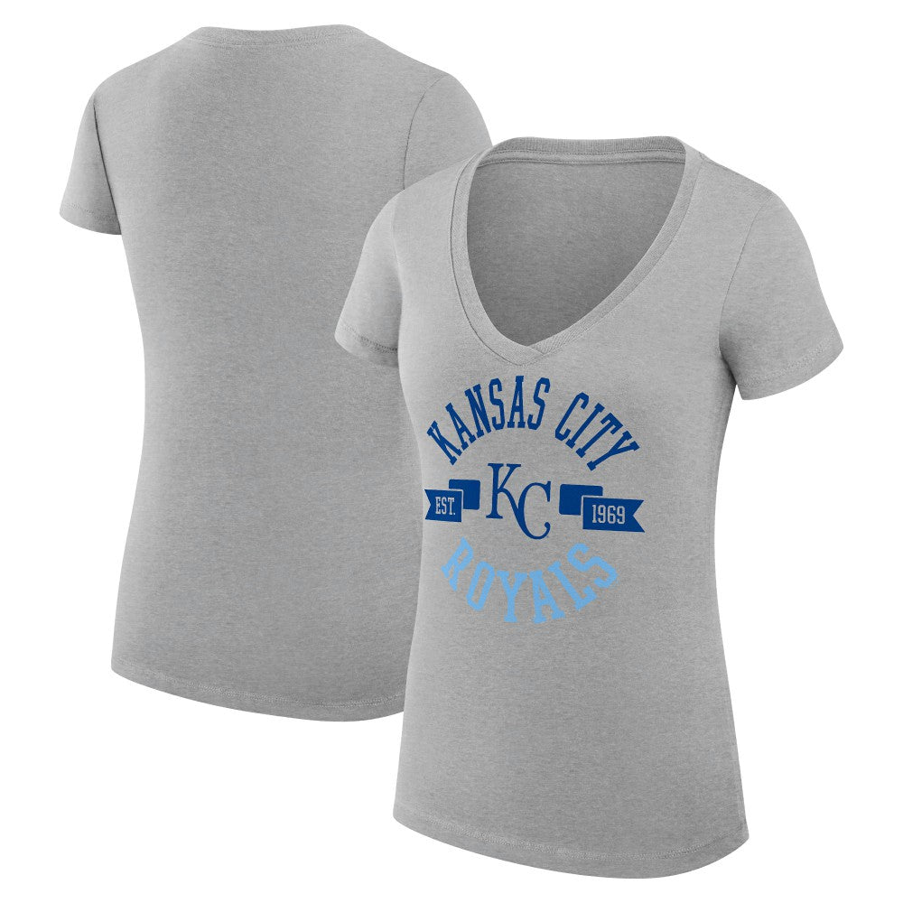 Kansas City Royals G-III 4Her by Carl Banks Women's Super-Slim Fit Lightweight City Graphic V-Neck T-Shirt Discount