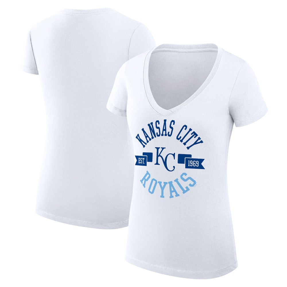 Kansas City Royals G-III 4Her by Carl Banks Women's Super-Slim Fit Lightweight City Graphic V-Neck T-Shirt Sale