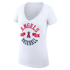 Los Angeles Angels G-III 4Her by Carl Banks Women's Super-Slim Fit Lightweight City Graphic V-Neck T-Shirt Online
