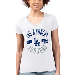 Los Angeles Dodgers G-III 4Her by Carl Banks Women's Super-Slim Fit Lightweight City Graphic V-Neck T-Shirt Near Me
