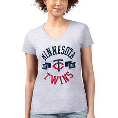 Minnesota Twins G-III 4Her by Carl Banks Women's Super-Slim Fit Lightweight City Graphic V-Neck T-Shirt Outlet