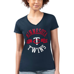 Minnesota Twins G-III 4Her by Carl Banks Women's Super-Slim Fit Lightweight City Graphic V-Neck T-Shirt for sale