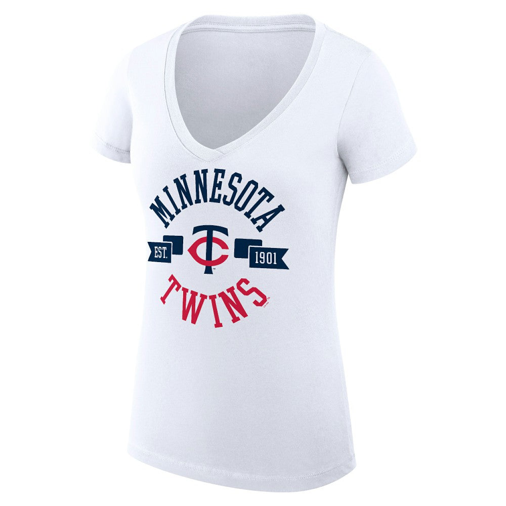 Minnesota Twins G-III 4Her by Carl Banks Women's Super-Slim Fit Lightweight City Graphic V-Neck T-Shirt Discount