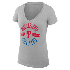 Philadelphia Phillies G-III 4Her by Carl Banks Women's Super-Slim Fit Lightweight City Graphic V-Neck T-Shirt Discount