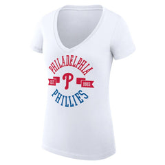 Philadelphia Phillies G-III 4Her by Carl Banks Women's Super-Slim Fit Lightweight City Graphic V-Neck T-Shirt Near Me