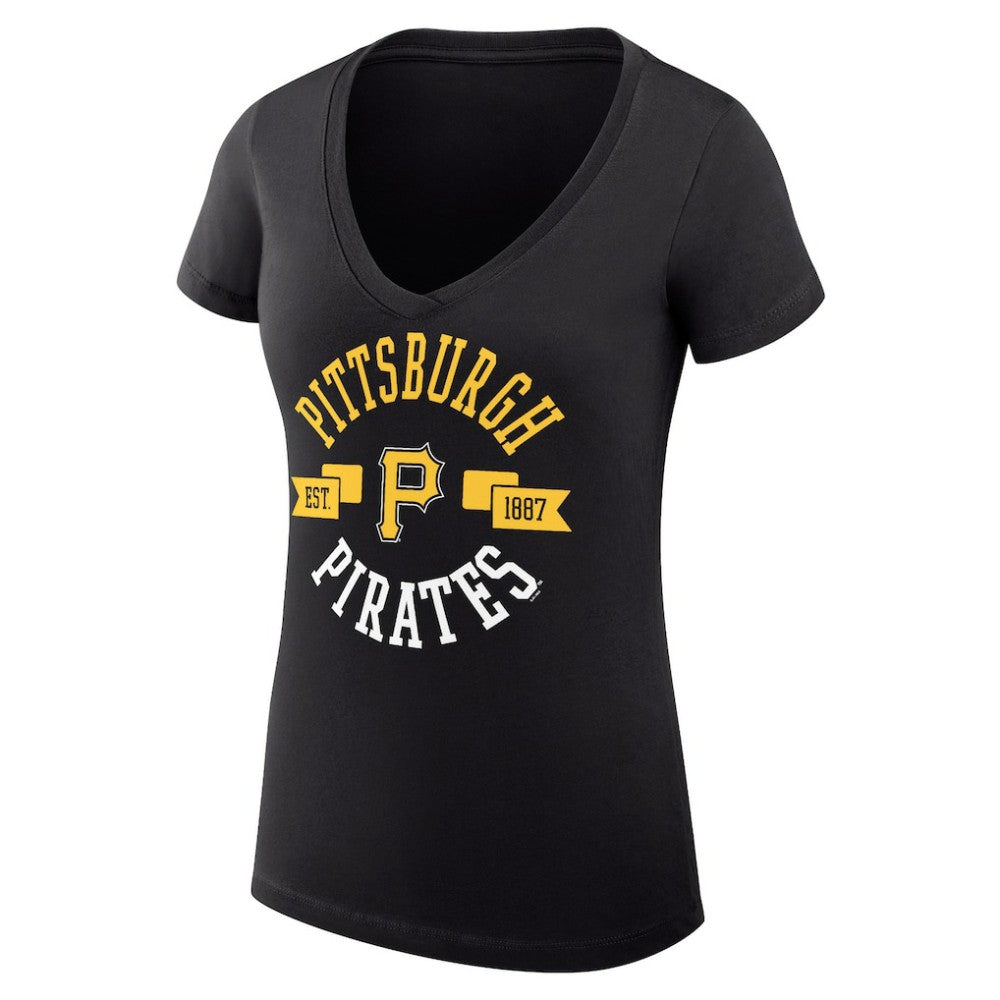 Pittsburgh Pirates G-III 4Her by Carl Banks Women's Super-Slim Fit Lightweight City Graphic V-Neck T-Shirt for sale