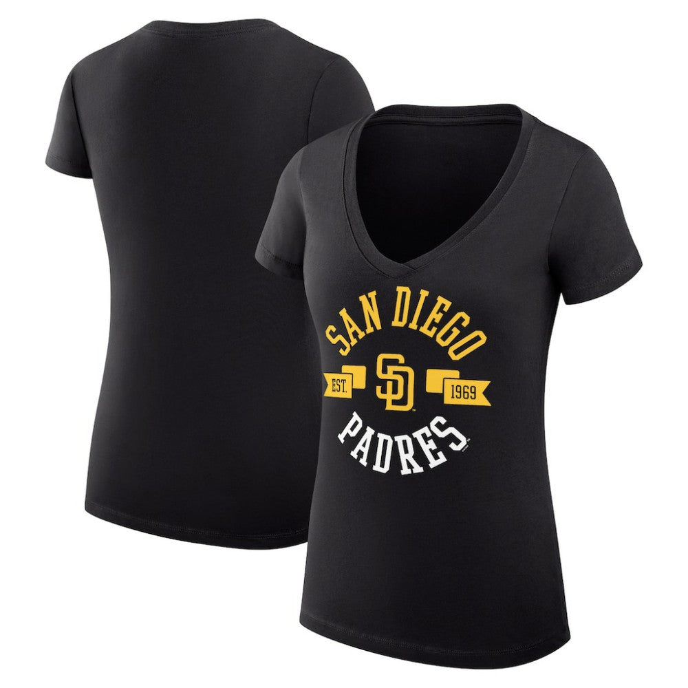 San Diego Padres G-III 4Her by Carl Banks Women's Super-Slim Fit Lightweight City Graphic V-Neck T-Shirt Online