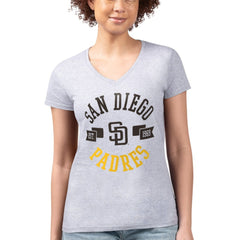 San Diego Padres G-III 4Her by Carl Banks Women's Super-Slim Fit Lightweight City Graphic V-Neck T-Shirt Sale