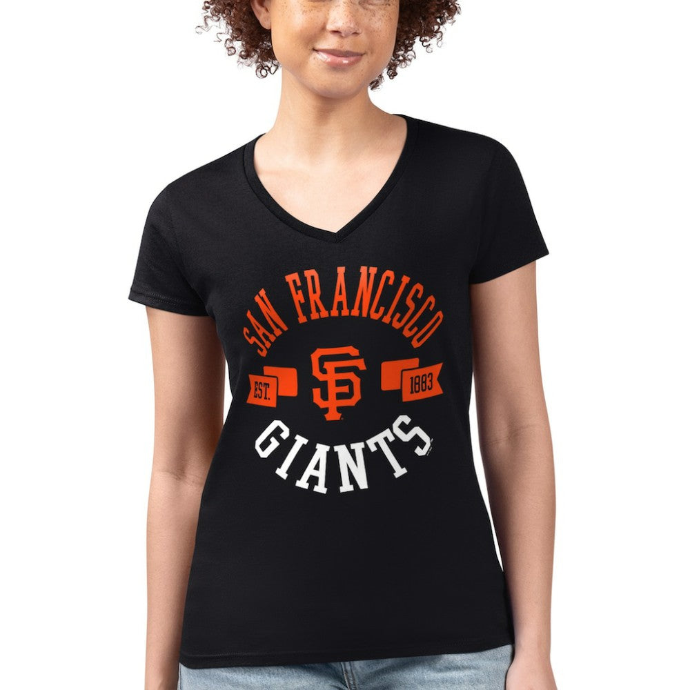 San Francisco Giants G-III 4Her by Carl Banks Women's Super-Slim Fit Lightweight City Graphic V-Neck T-Shirt for sale