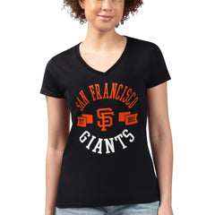San Francisco Giants G-III 4Her by Carl Banks Women's Super-Slim Fit Lightweight City Graphic V-Neck T-Shirt for sale