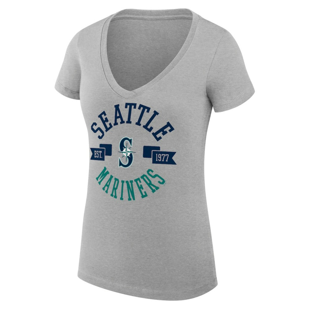 Seattle Mariners G-III 4Her by Carl Banks Women's Super-Slim Fit Lightweight City Graphic V-Neck T-Shirt for sale