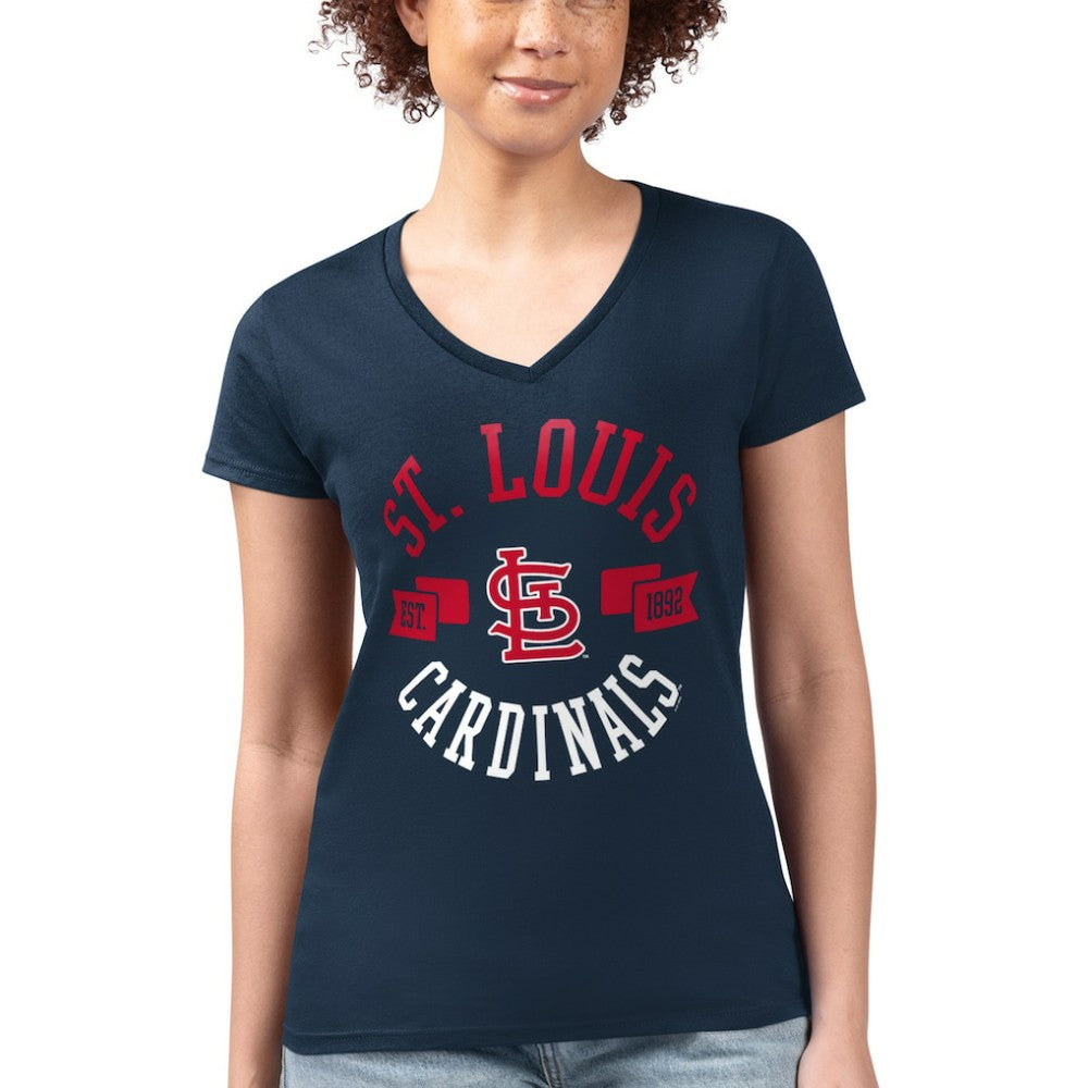 St. Louis Cardinals G-III 4Her by Carl Banks Women's Super-Slim Fit Lightweight City Graphic V-Neck T-Shirt Online
