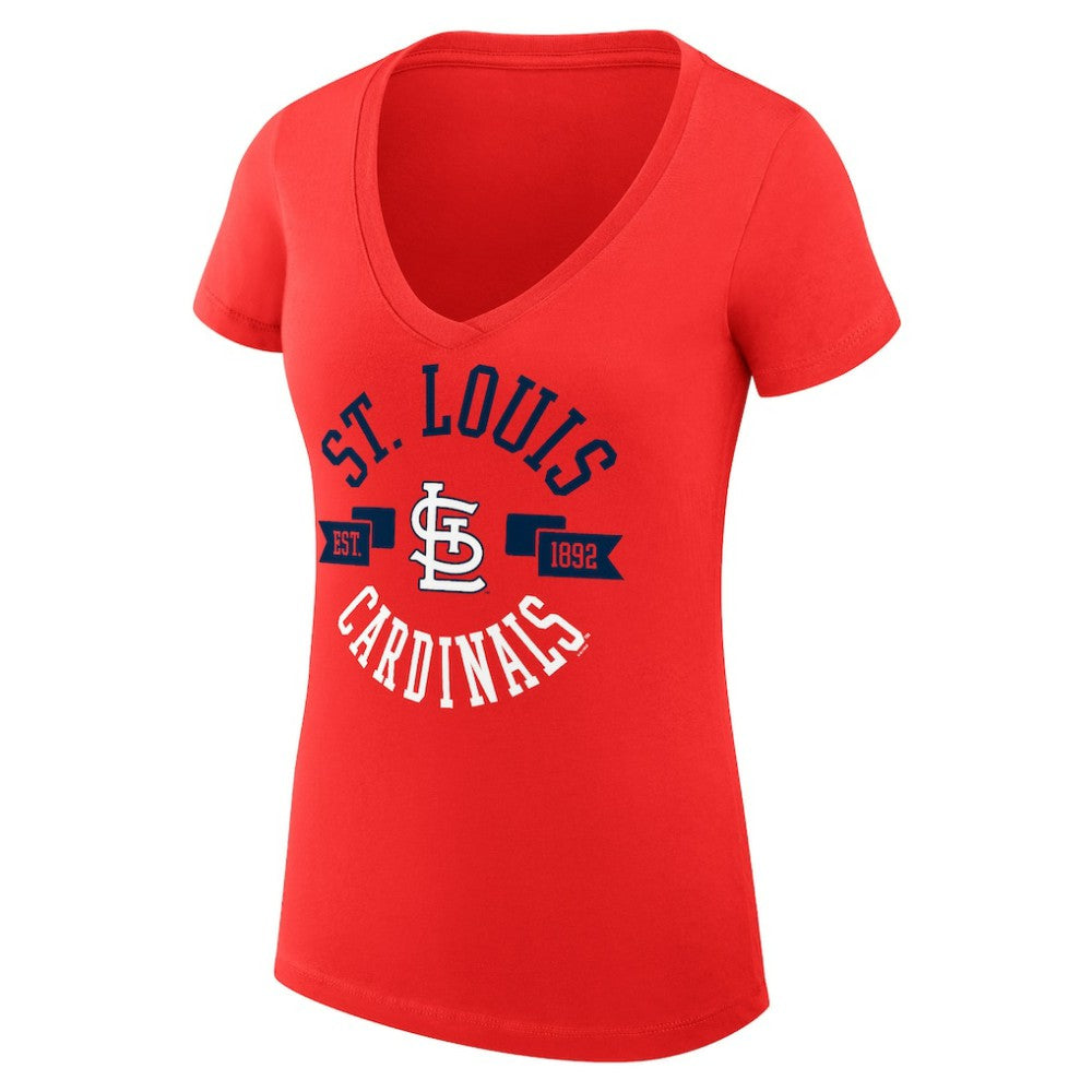 St. Louis Cardinals G-III 4Her by Carl Banks Women's Super-Slim Fit Lightweight City Graphic V-Neck T-Shirt Discount