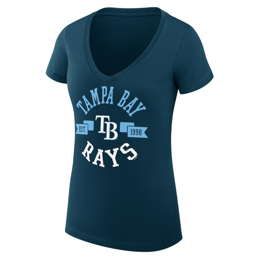 Tampa Bay Rays G-III 4Her by Carl Banks Women's Super-Slim Fit Lightweight City Graphic V-Neck T-Shirt Sale