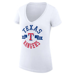 Texas Rangers G-III 4Her by Carl Banks Women's Super-Slim Fit Lightweight City Graphic V-Neck T-Shirt for sale
