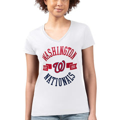 Washington Nationals G-III 4Her by Carl Banks Women's Super-Slim Fit Lightweight City Graphic V-Neck T-Shirt Discount