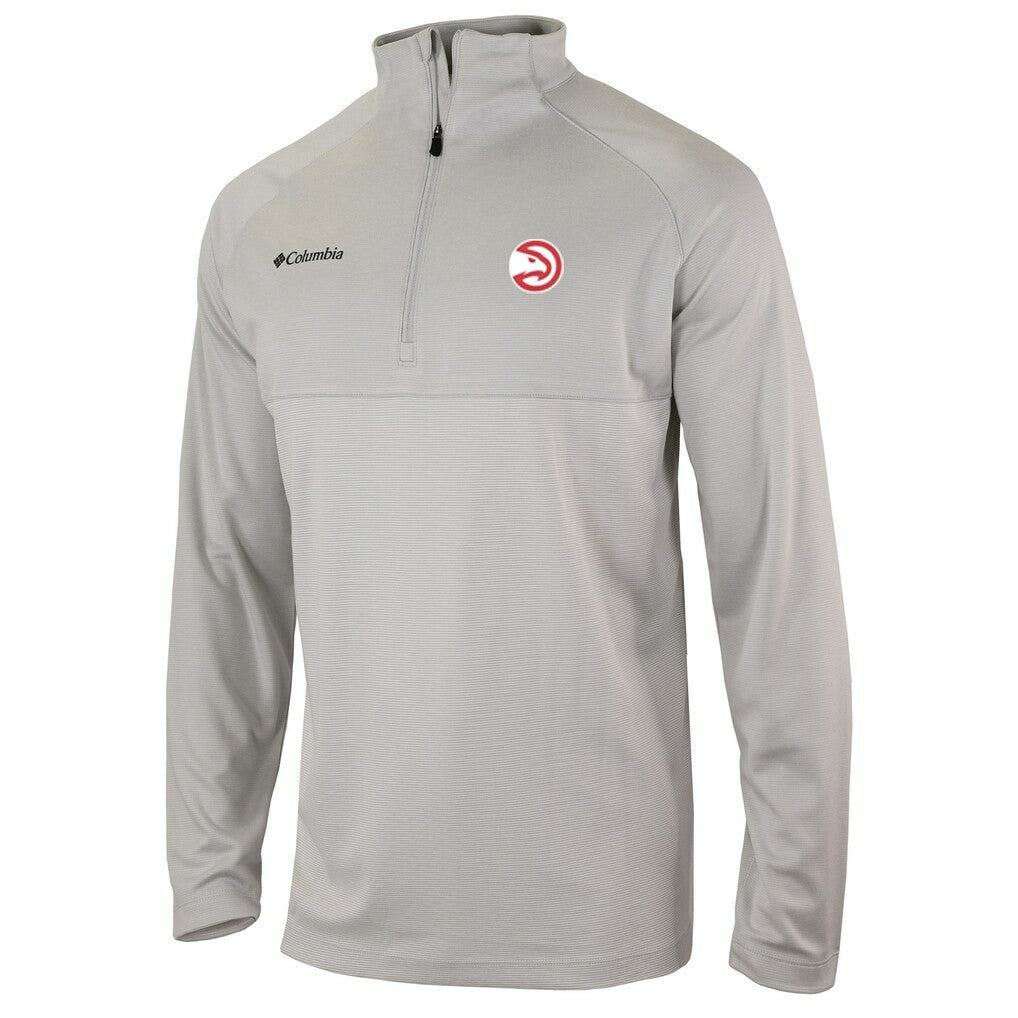 Columbia Atlanta Hawks Omni-Wick Rockin' It Quarter-Zip Pullover Top Heather Gray