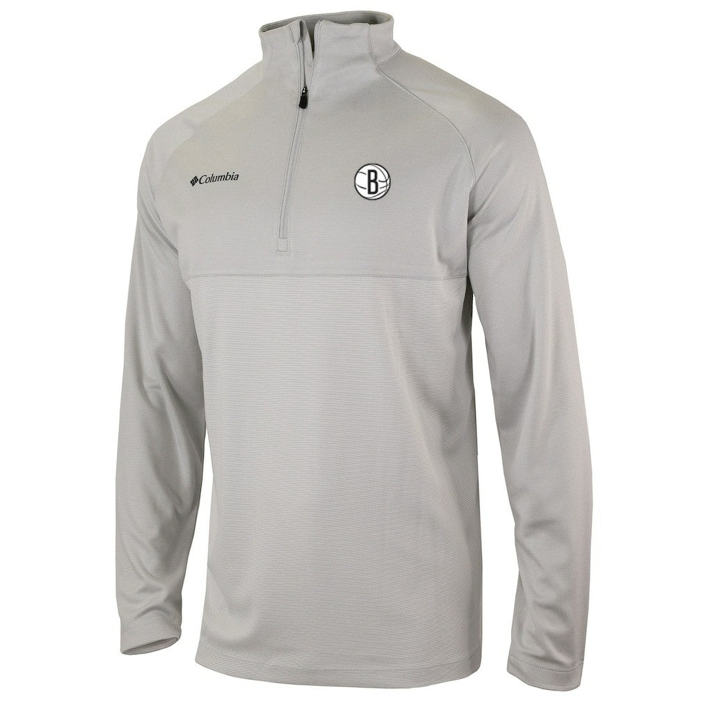 Columbia Brooklyn Nets Omni-Wick Rockin' It Quarter-Zip Pullover Top Heather Gray