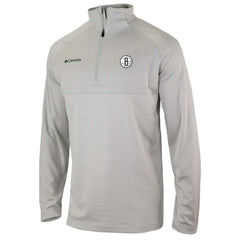 Columbia Brooklyn Nets Omni-Wick Rockin' It Quarter-Zip Pullover Top Heather Gray