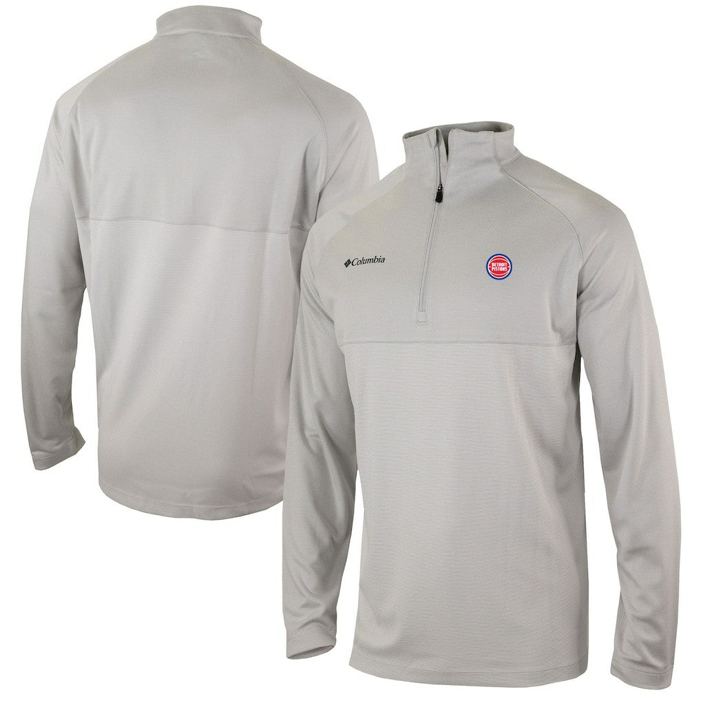 Columbia Detroit Pistons Omni-Wick Rockin' It Quarter-Zip Pullover Top Heather Gray