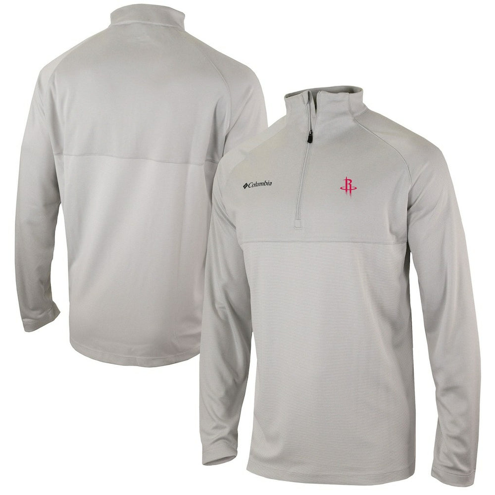 Columbia Houston Rockets Omni-Wick Rockin' It Quarter-Zip Pullover Top Heather Gray