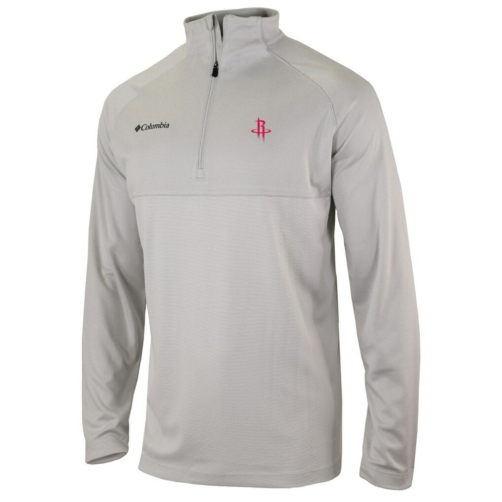 Columbia Houston Rockets Omni-Wick Rockin' It Quarter-Zip Pullover Top Heather Gray
