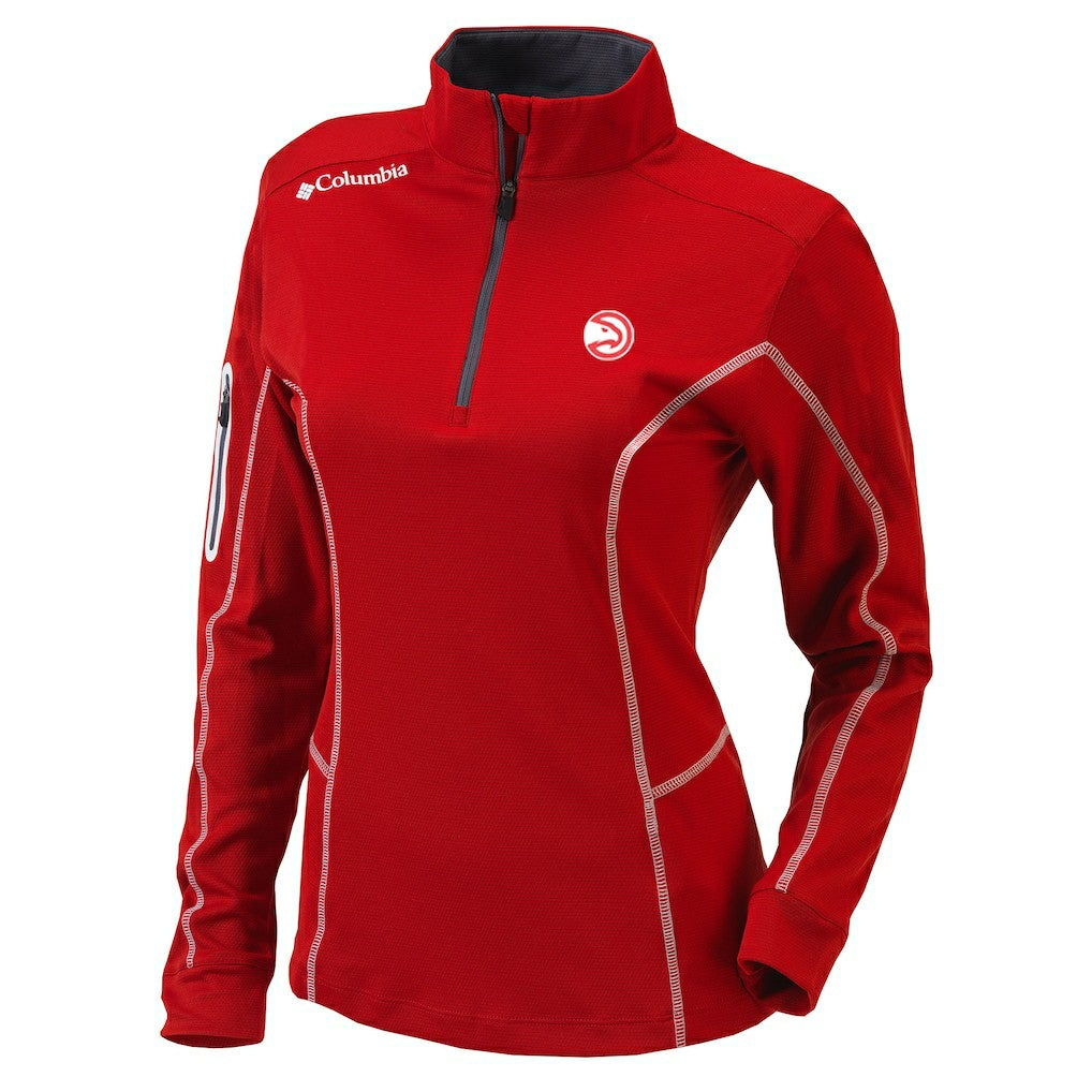 Columbia Atlanta Hawks Women's Omni-Wick Shotgun Quarter-Zip Pullover Top Red