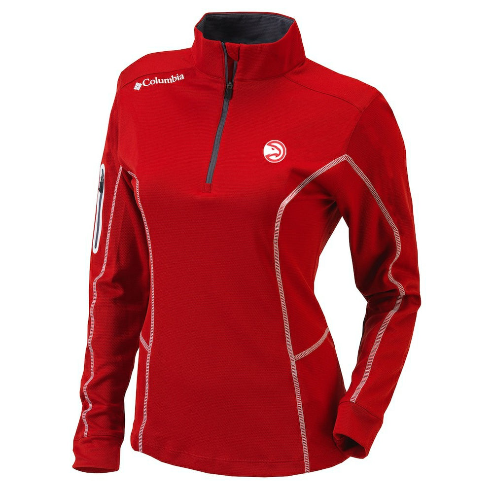 Columbia Atlanta Hawks Women's Omni-Wick Shotgun Quarter-Zip Pullover Top Red