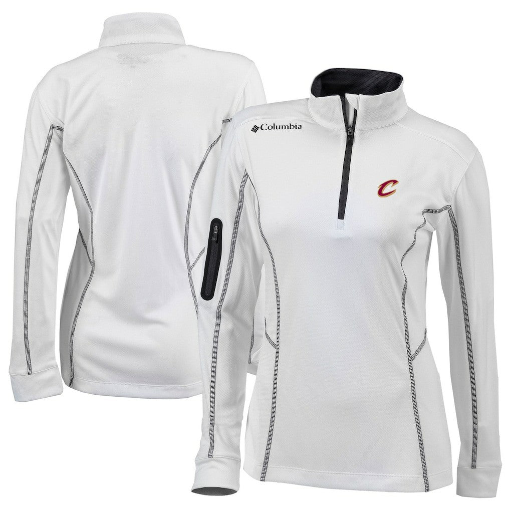 Columbia Cleveland Cavaliers Women's Omni-Wick Shotgun Quarter-Zip Pullover Top White