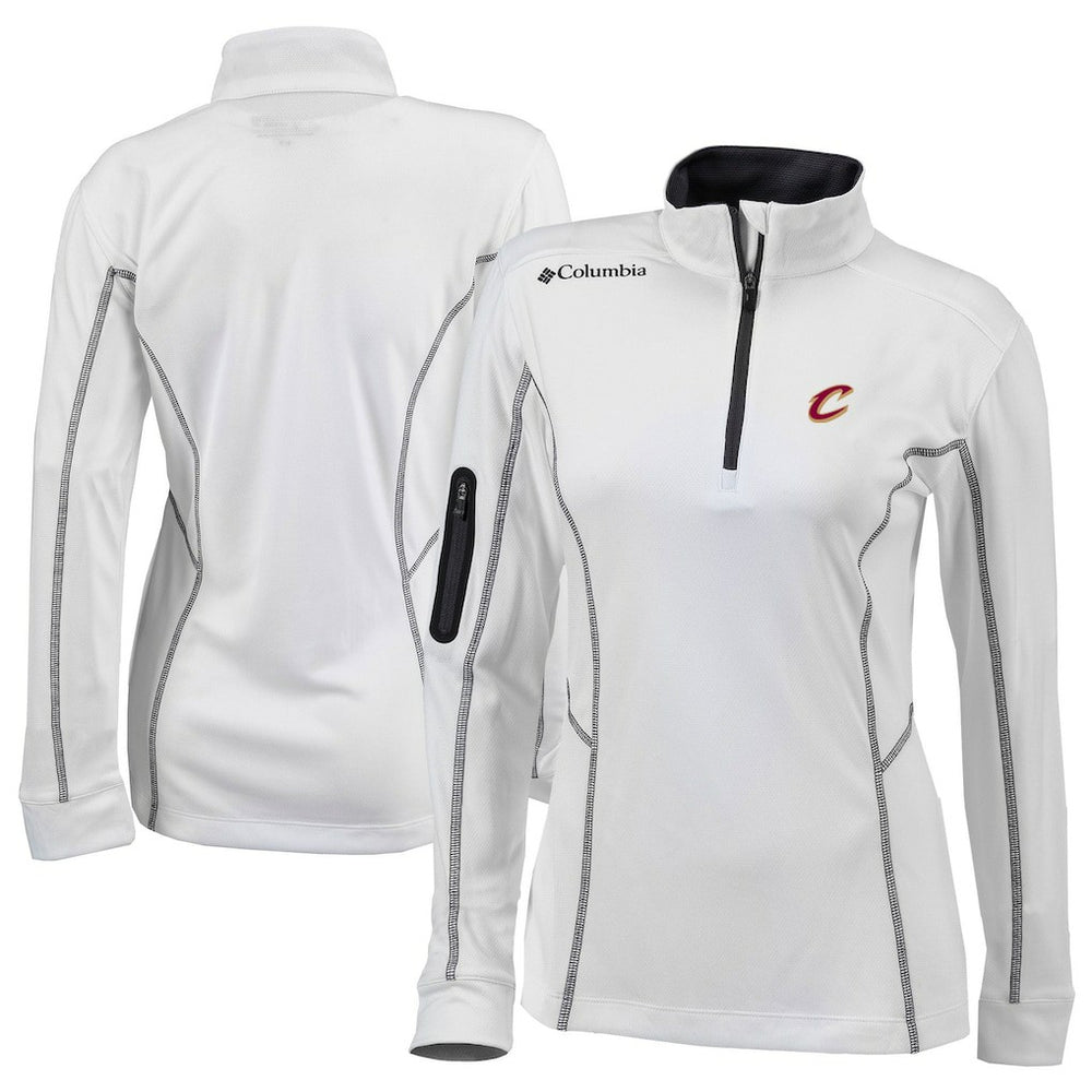 Columbia Cleveland Cavaliers Women's Omni-Wick Shotgun Quarter-Zip Pullover Top White