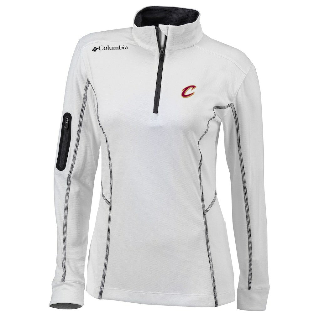 Columbia Cleveland Cavaliers Women's Omni-Wick Shotgun Quarter-Zip Pullover Top White