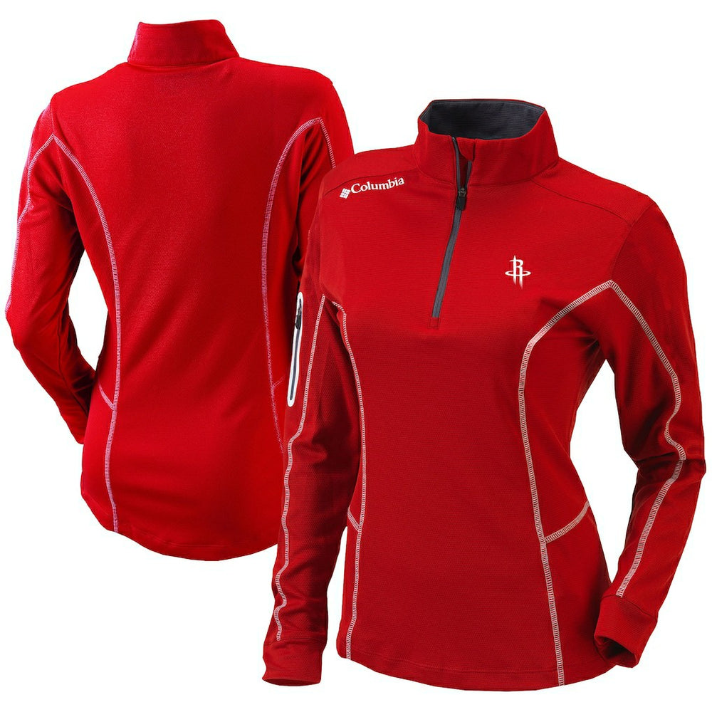 Columbia Houston Rockets Women's Omni-Wick Shotgun Quarter-Zip Pullover Top Red