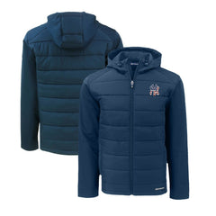 New York Yankees Cutter & Buck Stars & Stripes Evoke Hybrid Eco Softshell Recycled Full-Zip Hoodie Jacket Discount