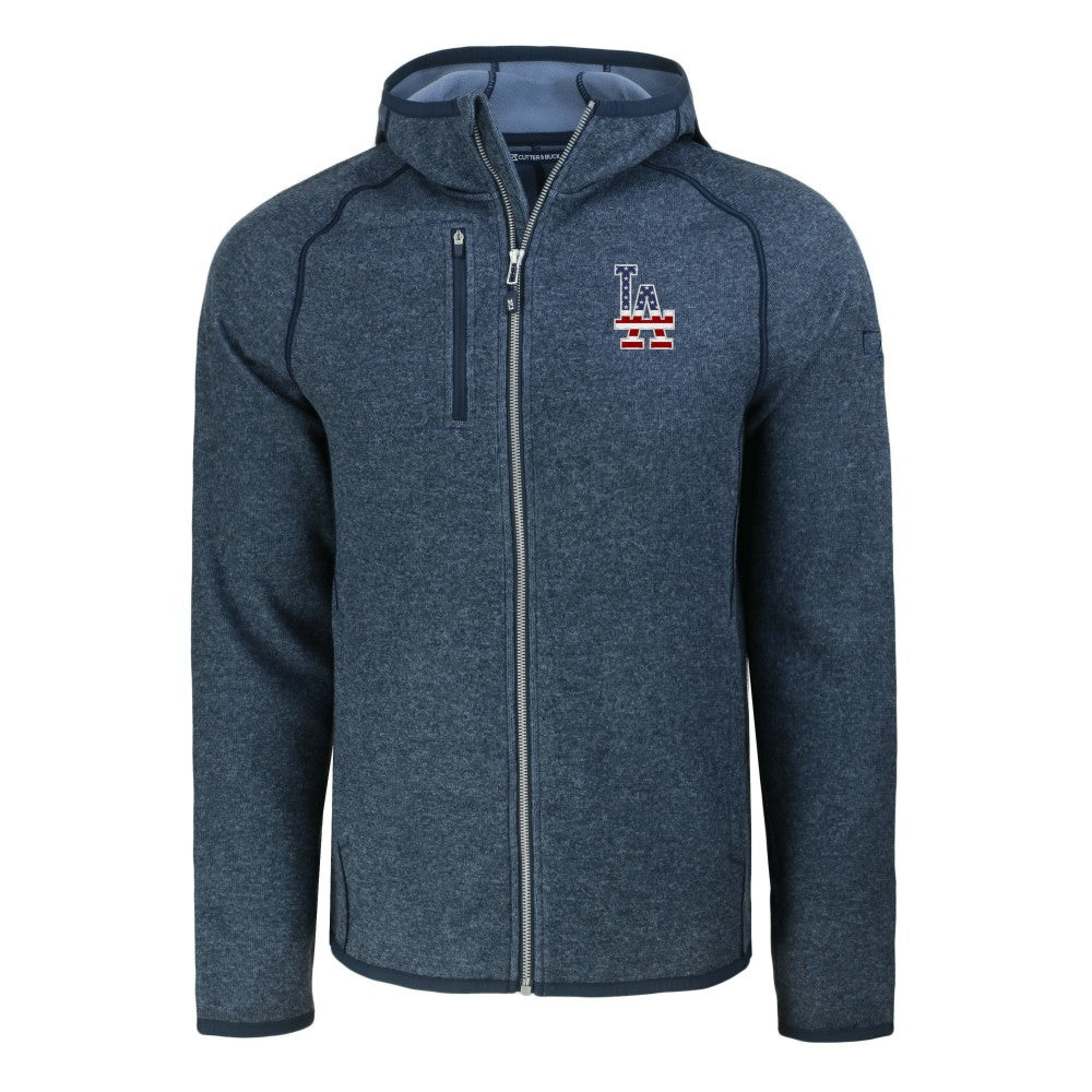 Los Angeles Dodgers Cutter & Buck Stars & Stripes Mainsail Sweater-Knit Full-Zip Hoodie Online