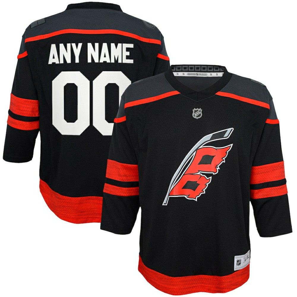 Carolina Hurricanes Youth Home Replica Custom Jersey - Black | NHL Lifestyle