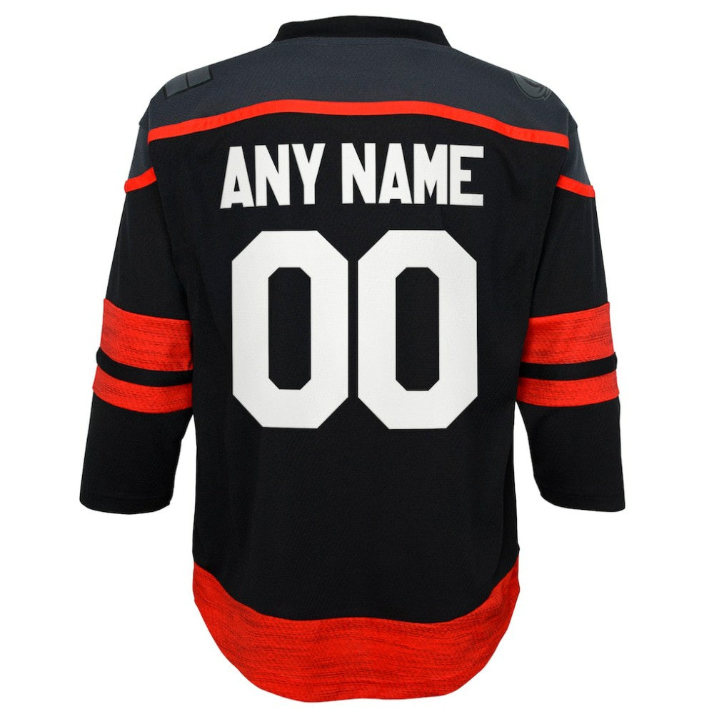 Carolina Hurricanes Youth Home Replica Custom Jersey - Black | NHL Lifestyle