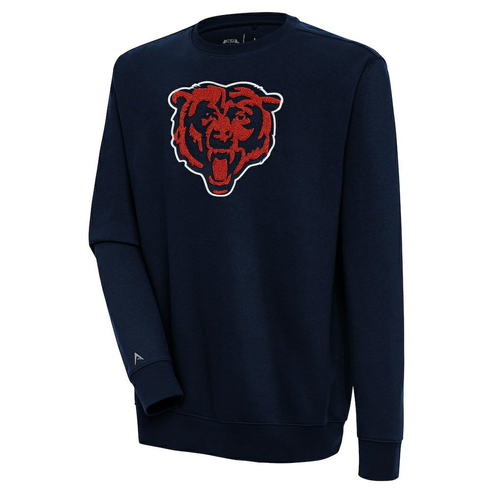 Chicago Bears Antigua Victory Crewneck Pullover Sweatshirt - Navy - NFL